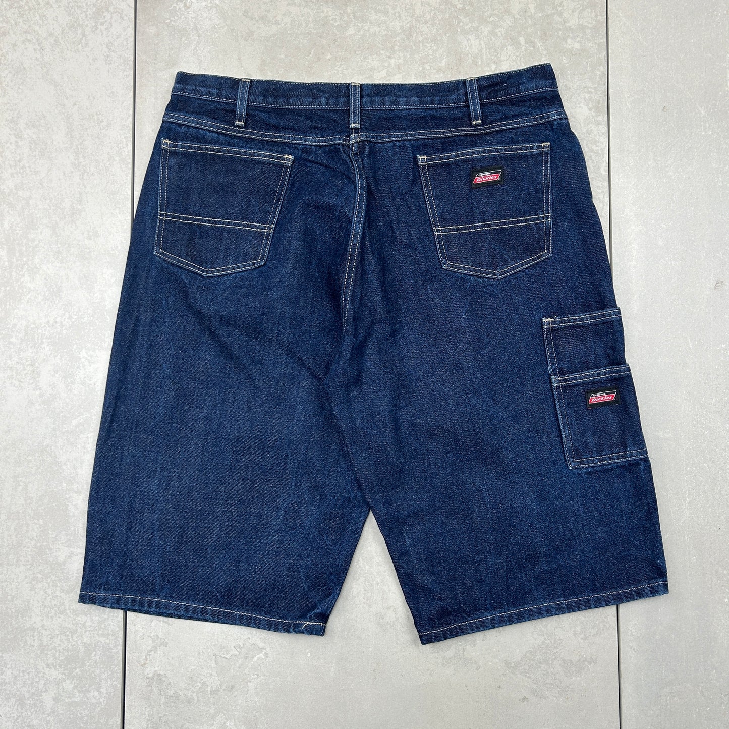 Vintage Dickies Workwear Carpenter Blue Baggy Shorts - 38