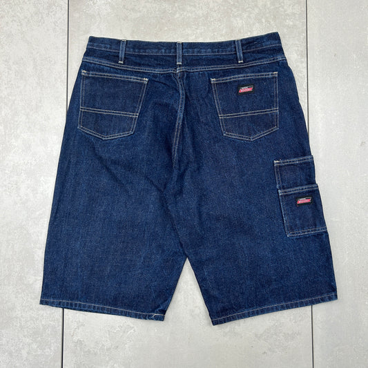 Vintage Dickies Workwear Carpenter Blue Baggy Shorts - 38