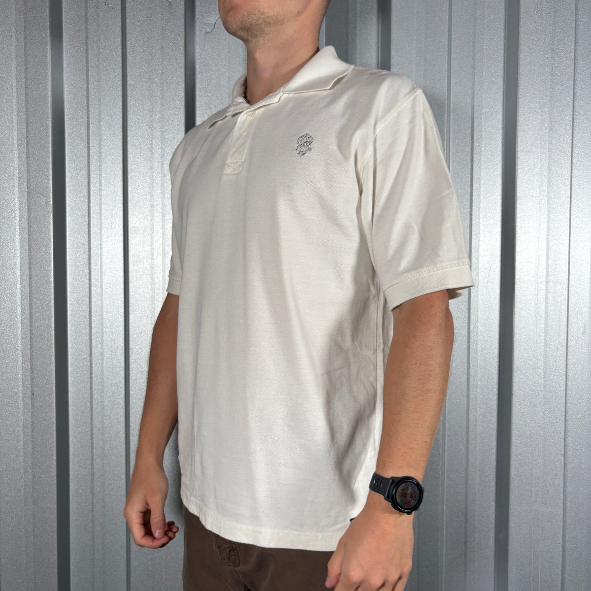 Southpole White Embroidered Polo T Shirt Hip Hop Y2K - M