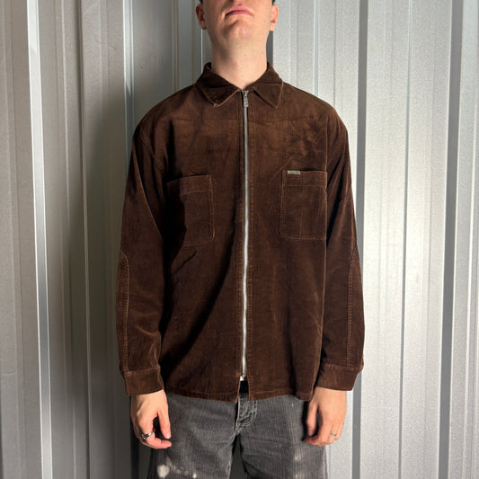 Vintage Calvin Klein Brown Corduroy Harrington Jacket - L