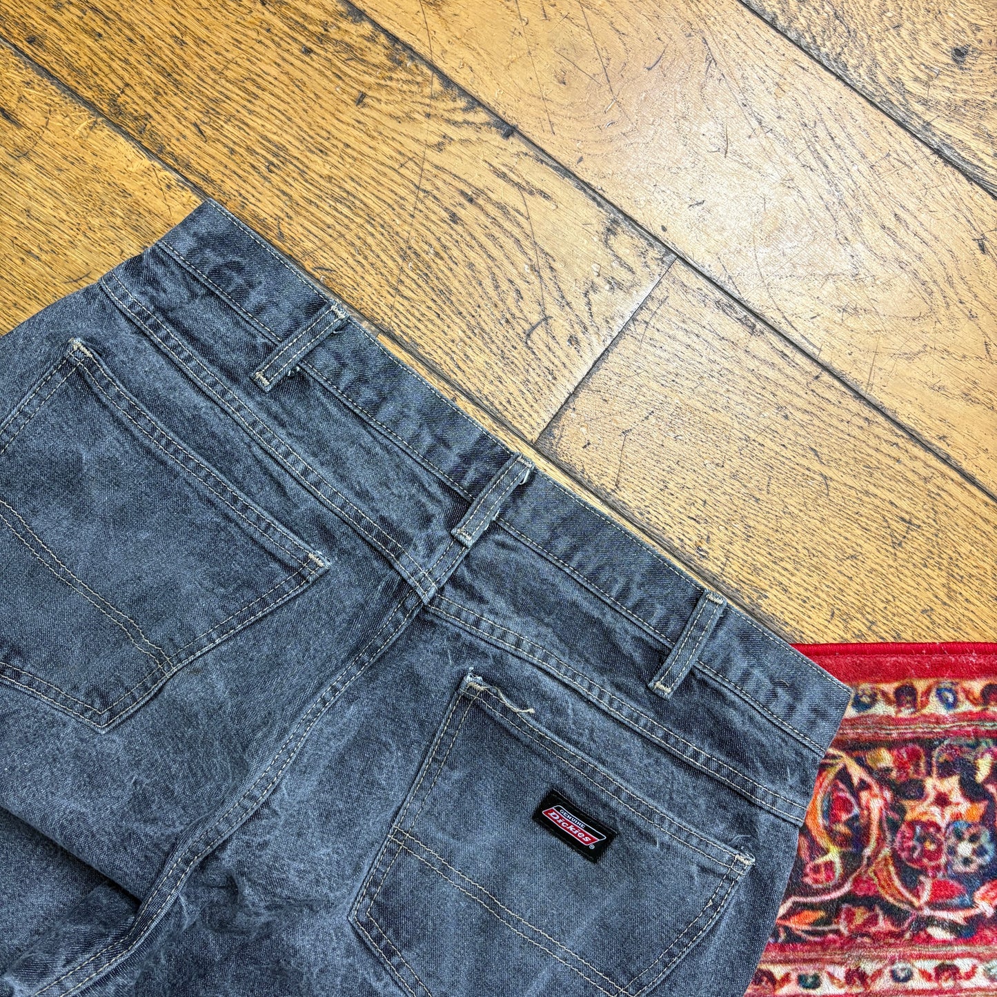 Vintage Dickies Workwear Carpenter Grey Baggy Shorts - 32