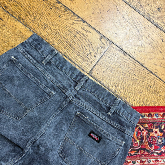 Vintage Dickies Workwear Carpenter Grey Baggy Shorts - 32