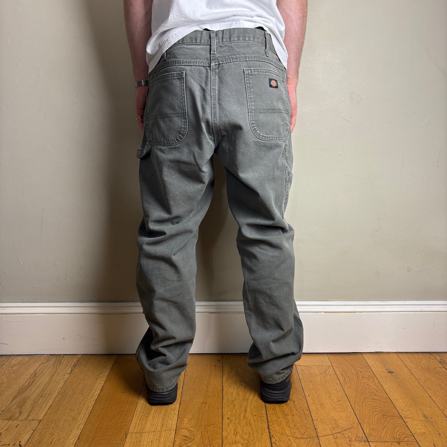 Vintage Dickies Green Workwear Carpenter Baggy Trousers - 38R