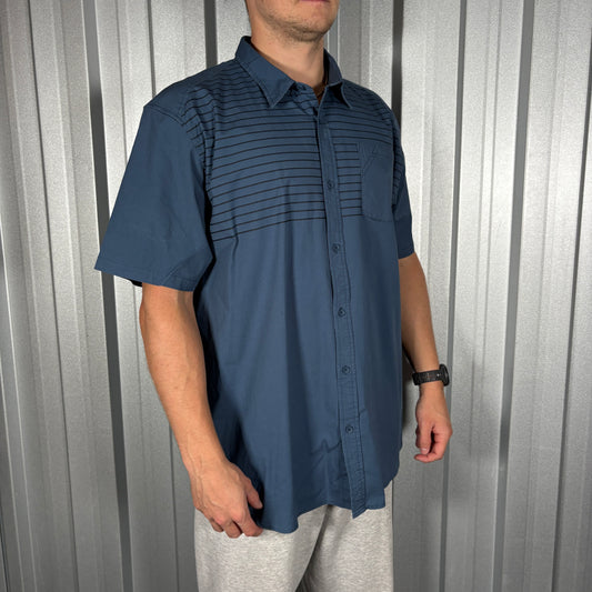 Oakley Blue Stripe Short Sleeve Shirt - 2XL