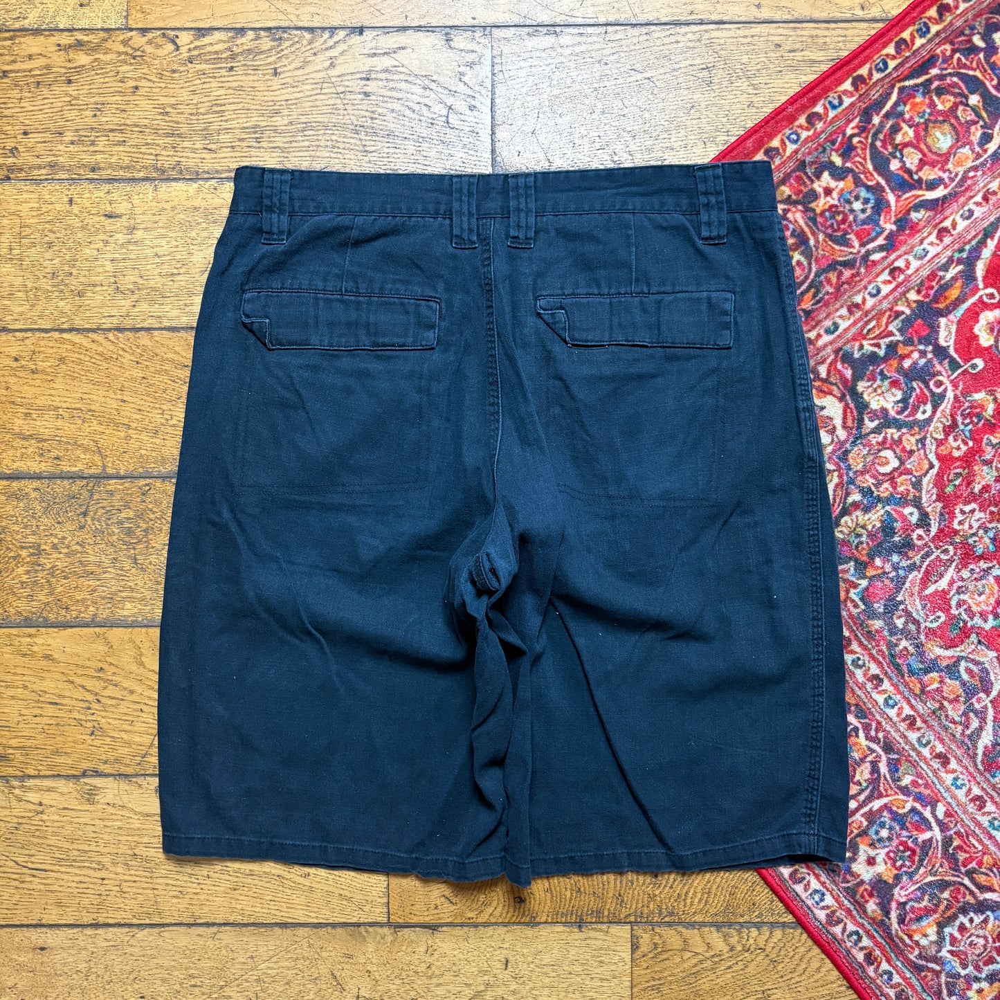 Vintage Oakley Black Embroidered Baggy Shorts - 36