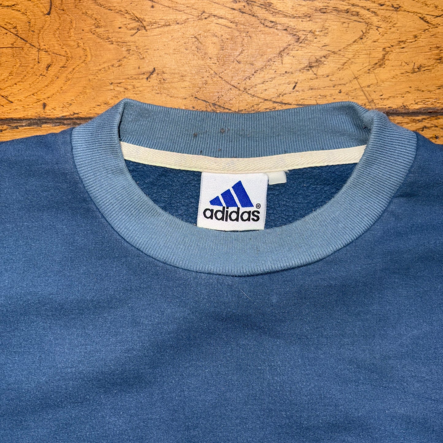 Vintage 90s Adidas Blue Embroidered Sweatshirt - M