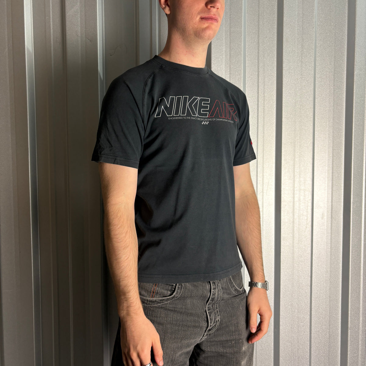 Vintage Nike Air Y2k 00s Black Graphic T-Shirt - S