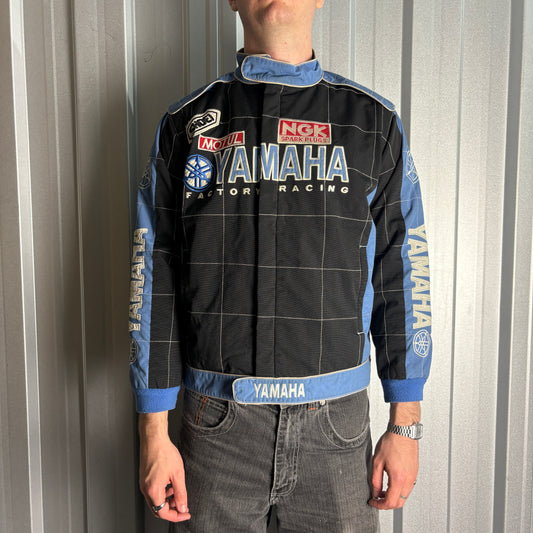 Vintage Yamaha Black Blue Embroidered Racing F1 Jacket - M