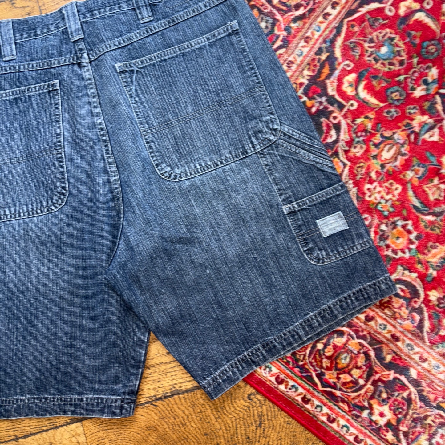 Vintage Lee Blue Carpenter Y2K Hip Hop Baggy Shorts Jorts - 36