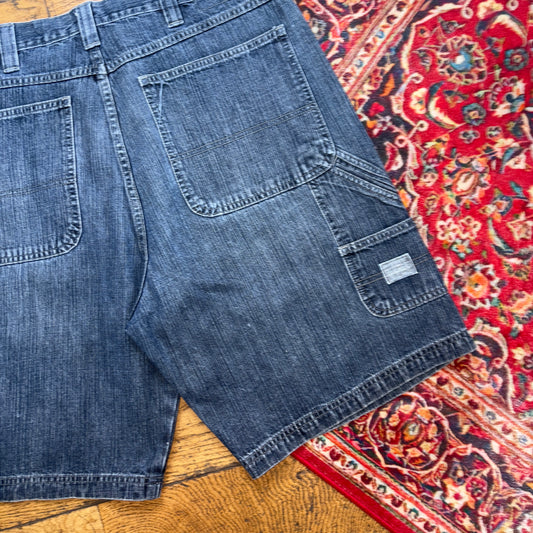 Vintage Lee Blue Carpenter Y2K Hip Hop Baggy Shorts Jorts - 36