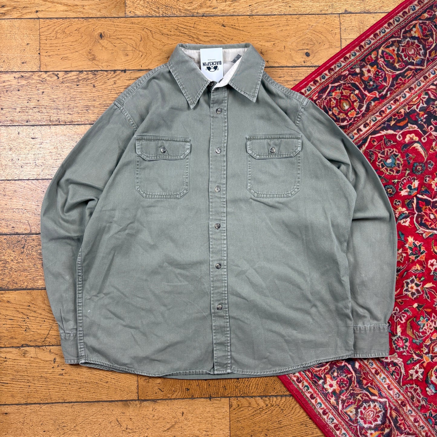 Vintage Wrangler Green Workwear Shirt - L