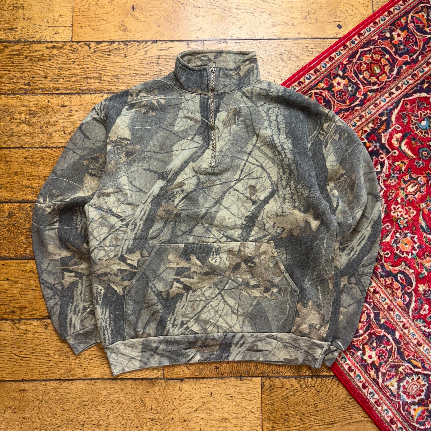 Vintage Realtree Camo Green Quarter Zip Sweatshirt - M