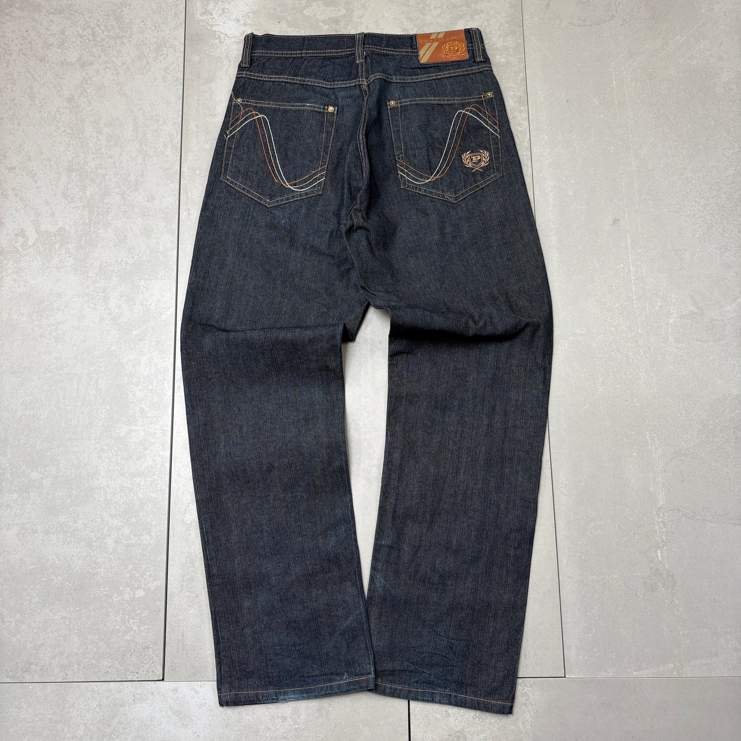 Vintage Phat Farm Embroidered Hip Hop Blue Baggy Jeans - 34