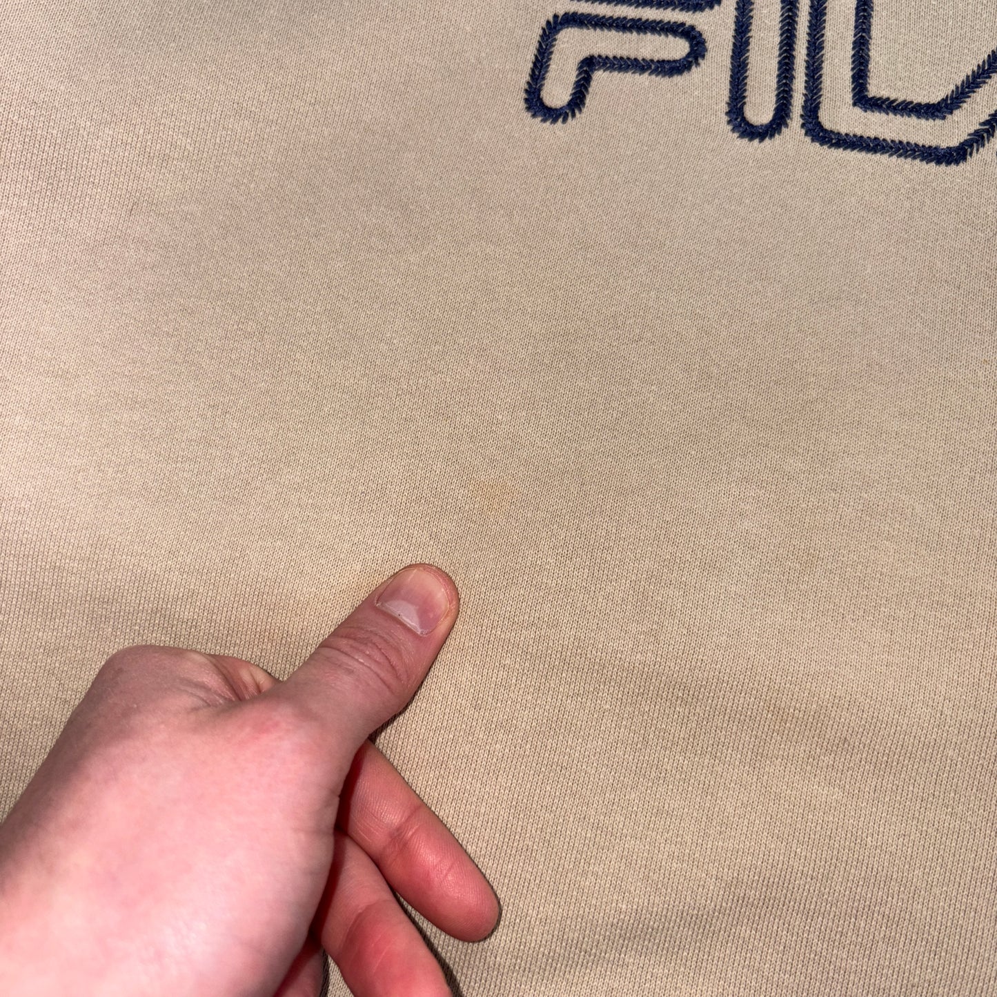 Vintage Fila Cream Embroidered Sweatshirt - M