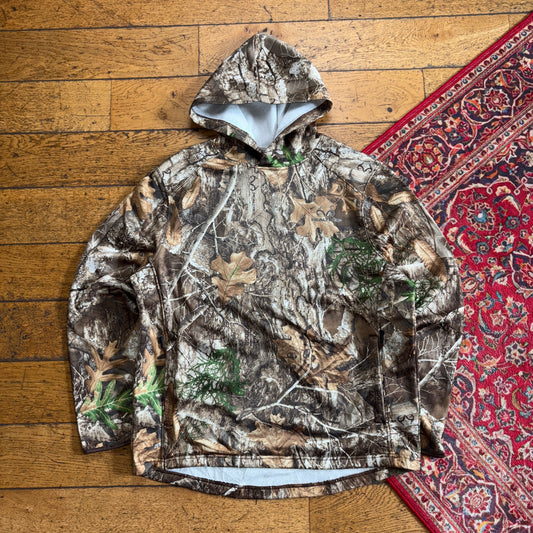 Vintage Realtree Camo Green Hoodie Sweatshirt - L
