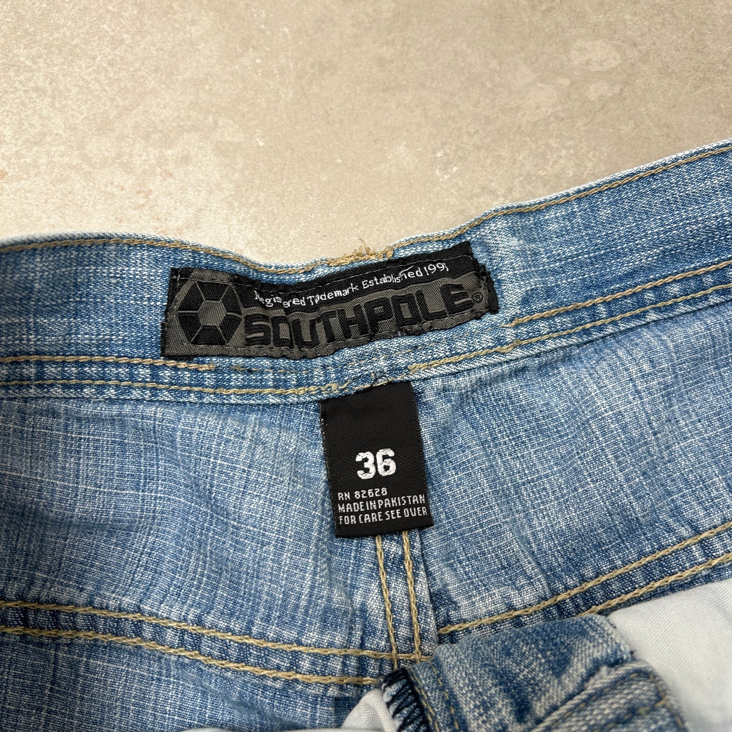 Vintage Southpole Embroidered Hip Hop Baggy Blue Shorts Jorts - 36