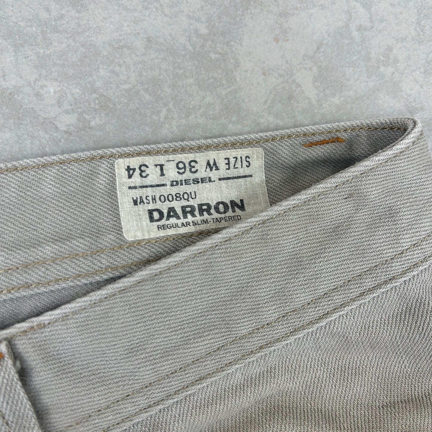 Vintage Diesel Straight Khaki Stone Denim Jeans - 36
