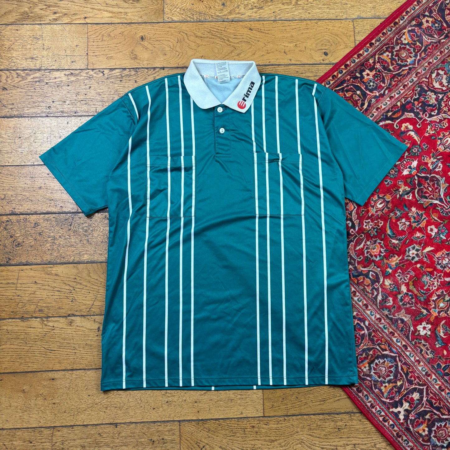 Vintage Erima Green Football Polo T Shirt - XL