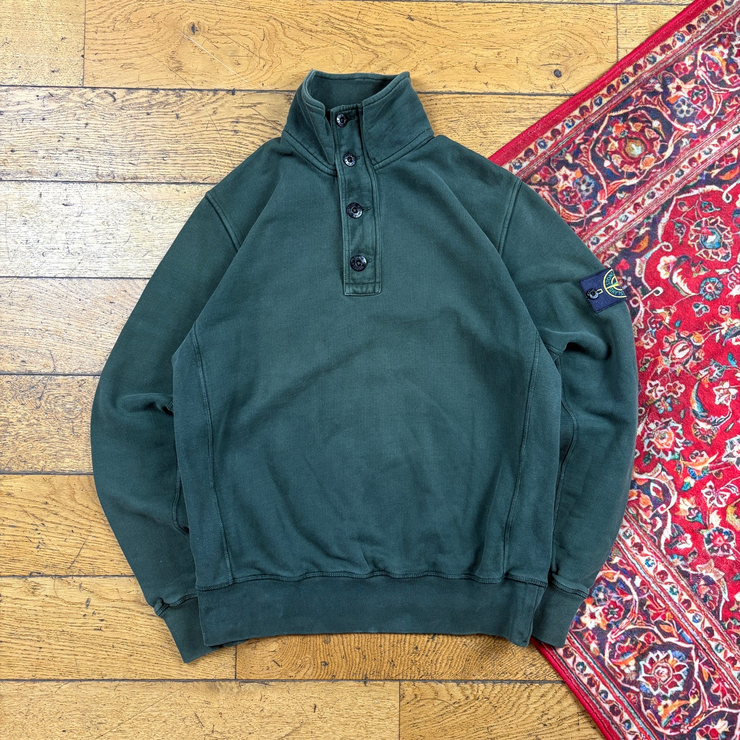 Vintage Stone Island Green Quarter Zip Sweatshirt - S