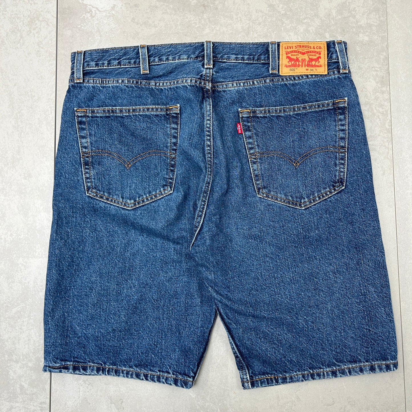 Vintage Levis 505 Blue Baggy Denim Shorts - 38
