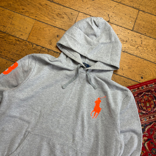 Vintage Ralph Lauren Grey Hoodie Embroidered Sweatshirt - XL