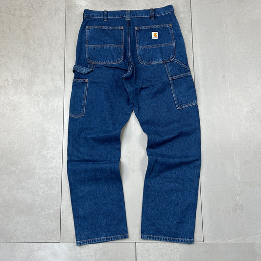 New Carhartt Double Knee Carpenter Baggy Blue Jeans - 32