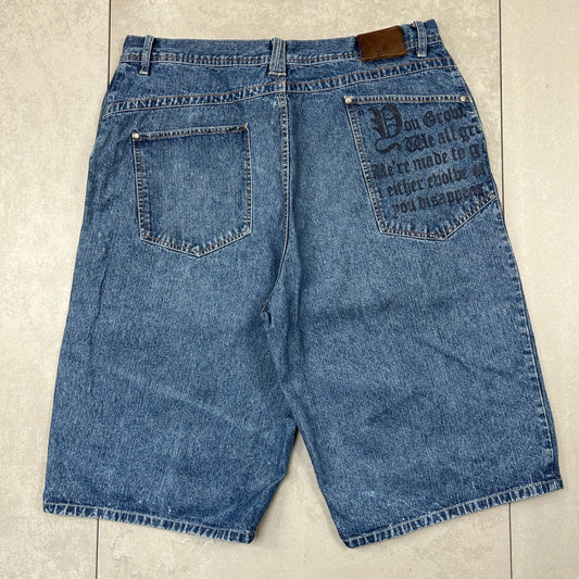 Vintage Tupac Hip Hop Baggy Shorts Blue Jorts - 38