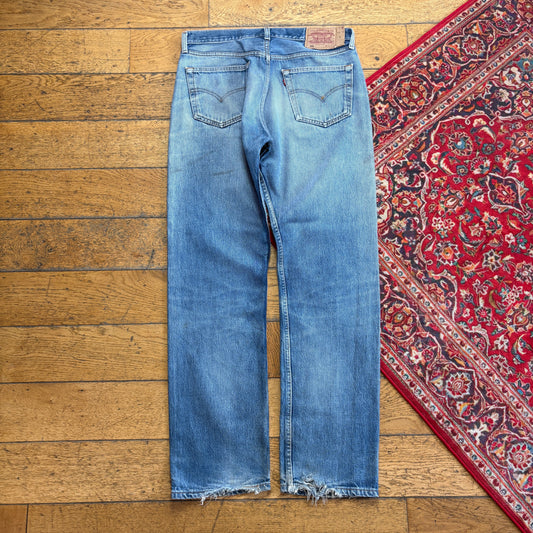 Vintage Levis 501 Straight Blue Denim Jeans - 34R