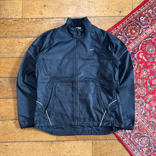 Vintage Nike Womens Black Tracksuit Track Shell Windbreaker Jacket - M