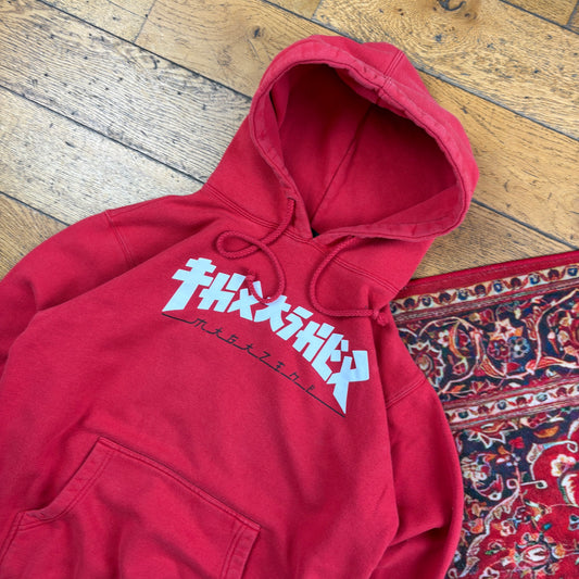 Vintage Thrasher Red Skate Hoodie Sweatshirt - M