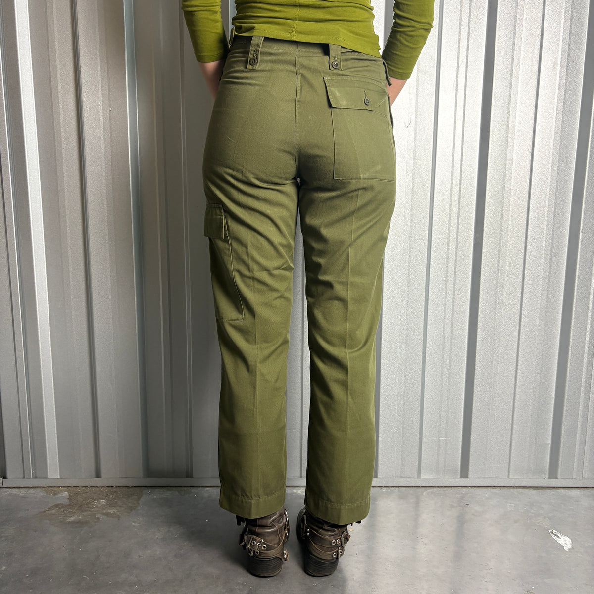 Green Army Military Cargo Fatigue Pants Trousers - 28S