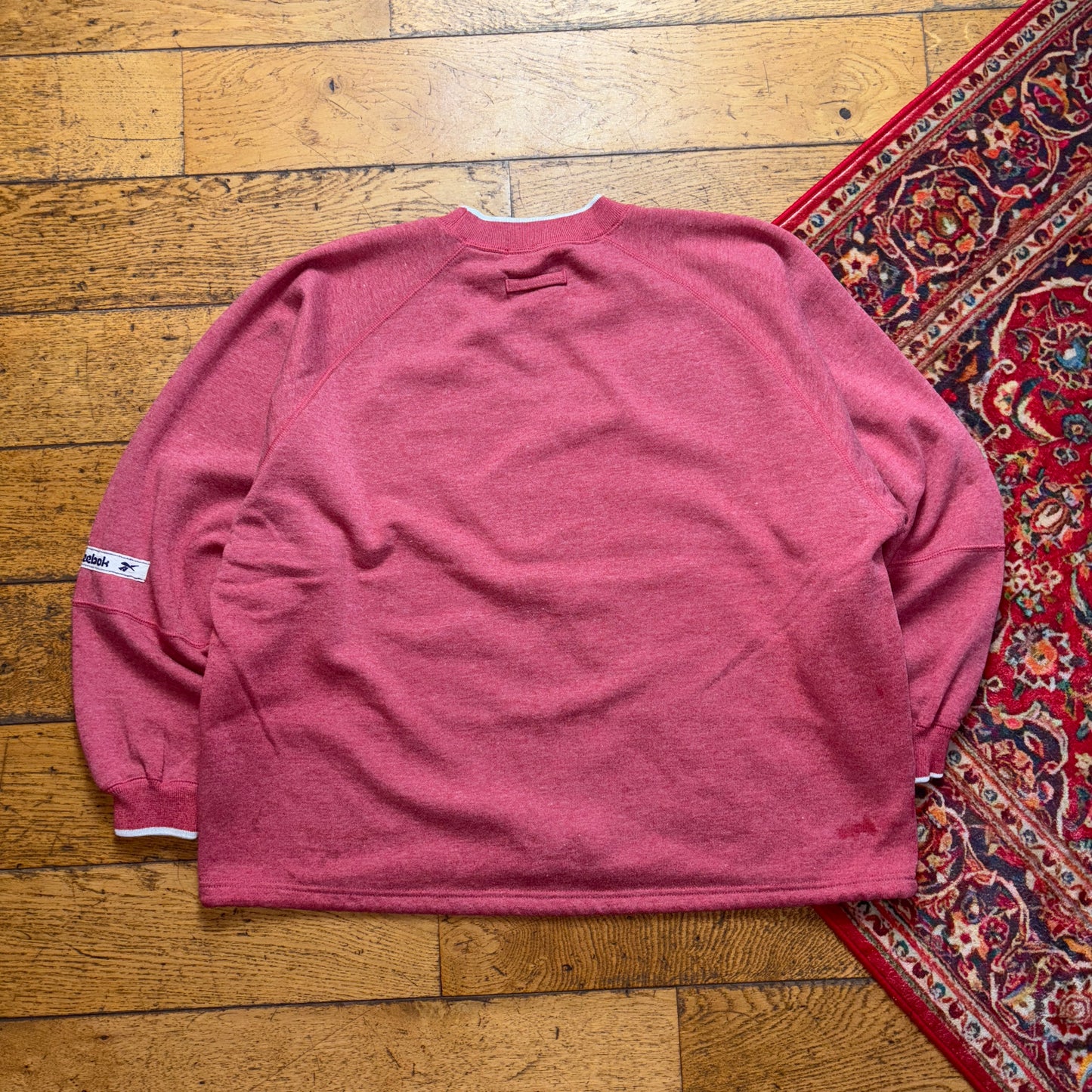 Vintage 90s Reebok Pink Womens Embroidered Sweatshirt - Size 14