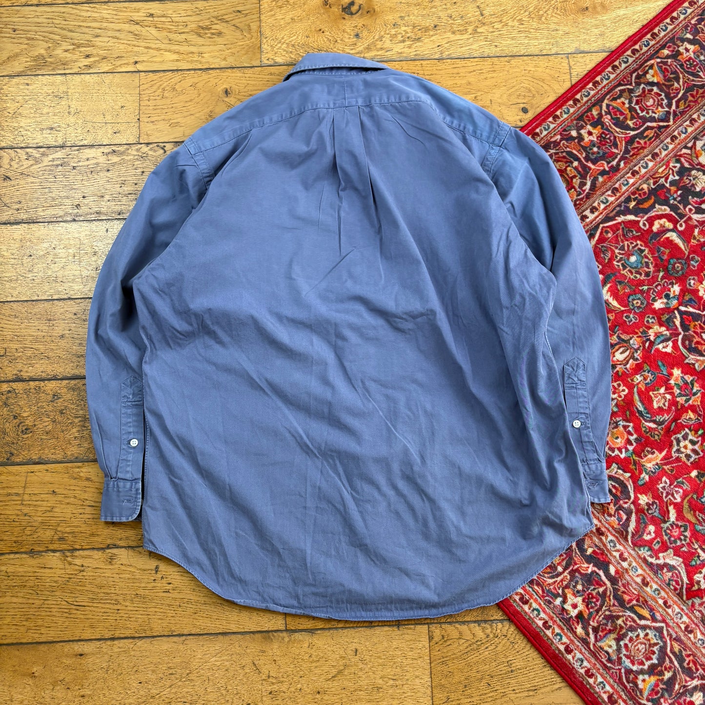 Vintage Ralph Lauren Blue Purple Embroidered Shirt - XL