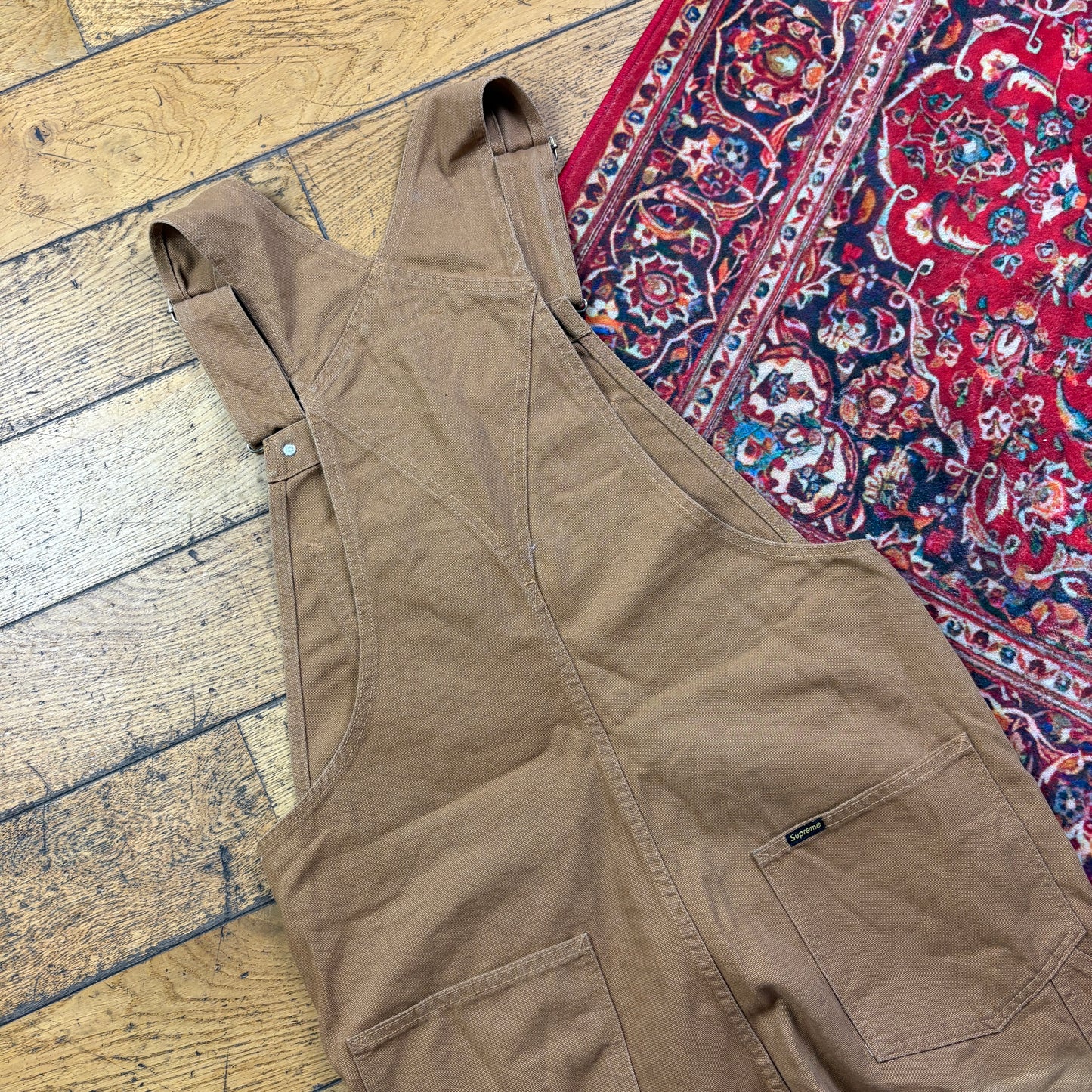 Supreme Brown Double Knee Workwear Dungarees - M