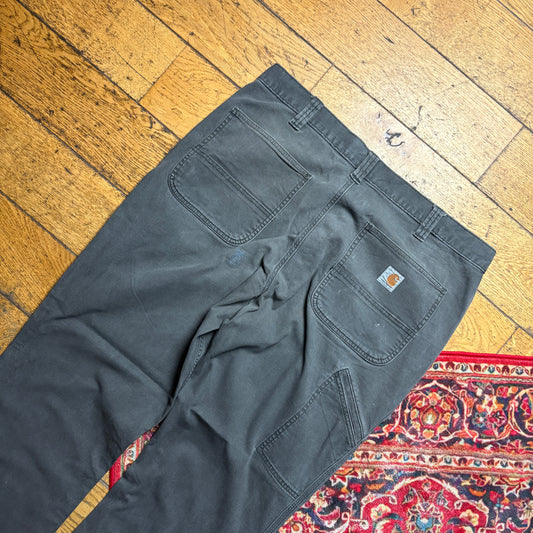 Vintage Carhartt Workwear Carpenter Grey Baggy Trousers - 38S