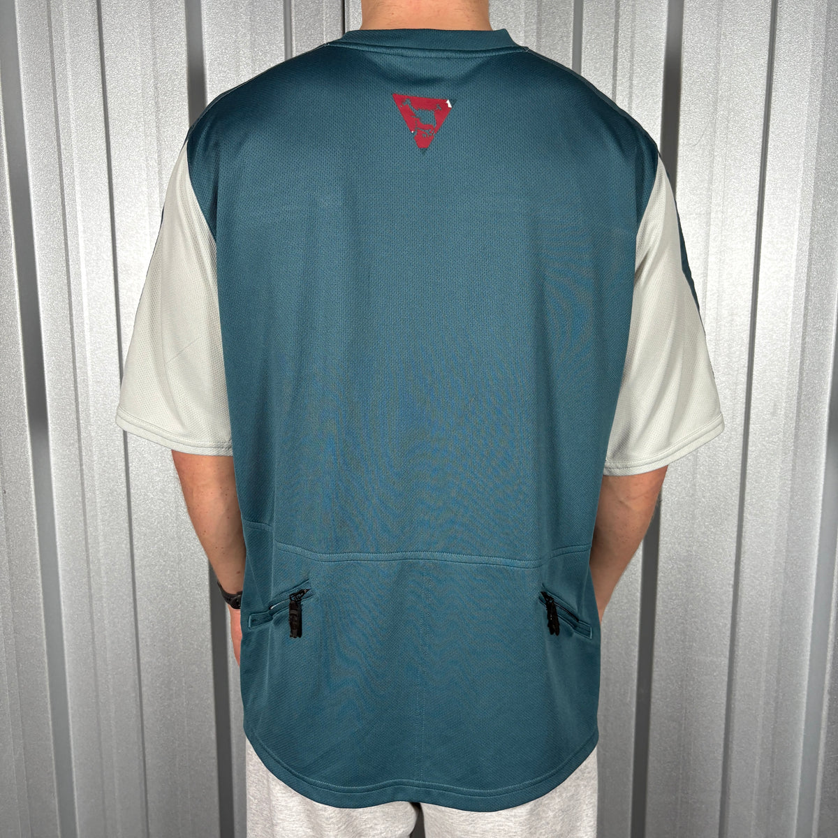 Oakley 00s Blue Grey Two Tone Technical T Shirt - XL