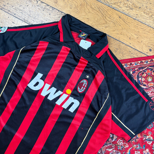 Vintage AC Milan Pirlo Red Black Football Kit Shirt - XL