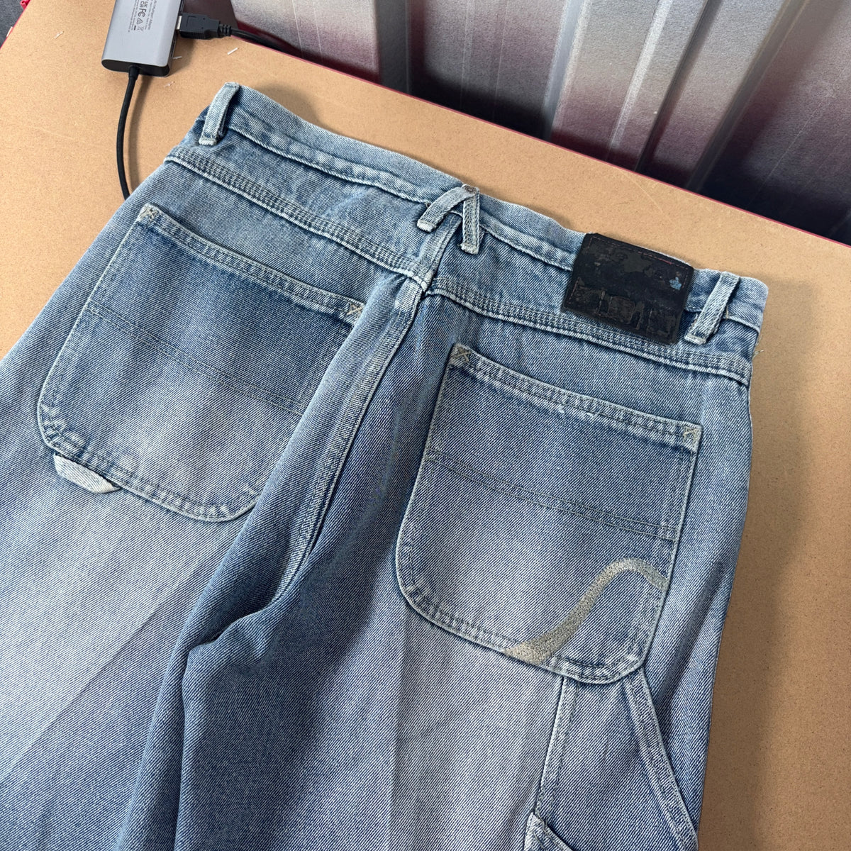 Vintage Don Y2K Embroidered Hip Hop Blue Baggy Jeans - 32S