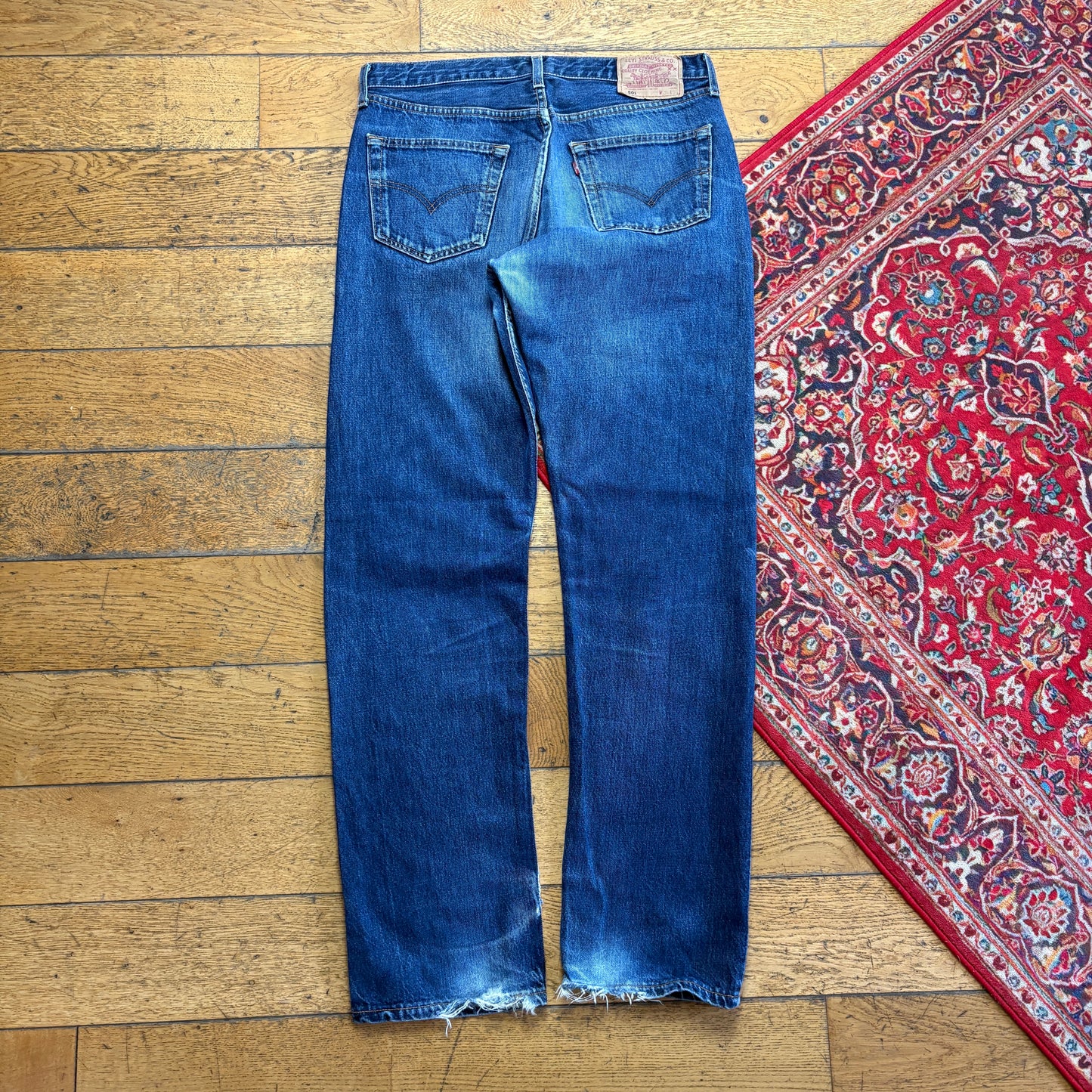 Vintage Levis 501 Straight Blue Denim Jeans - 34L