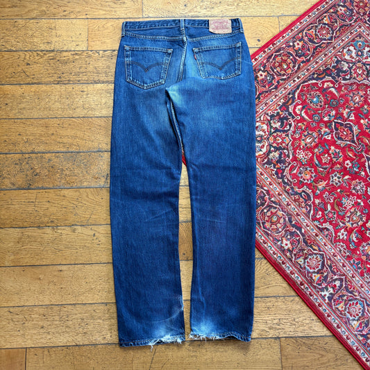 Vintage Levis 501 Straight Blue Denim Jeans - 34L