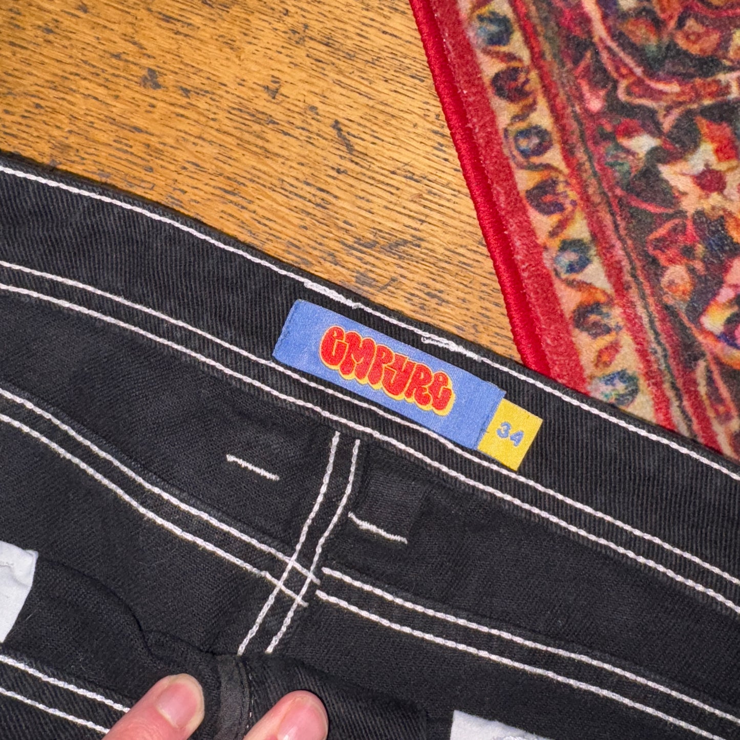 Vintage Empyre Black Skate Embroidered Y2K Hip Hop Baggy Jeans - 38S