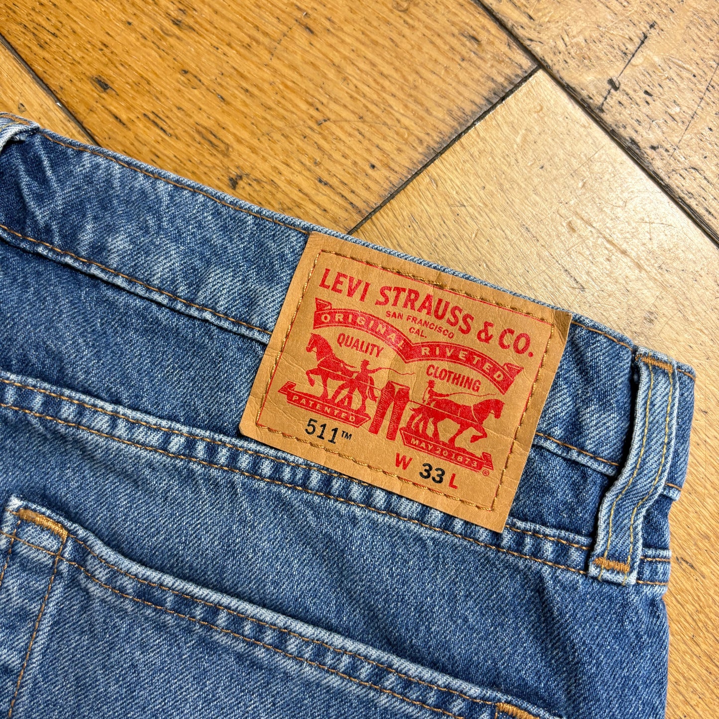 Vintage Levis 511 Slim Blue Denim Shorts - 33