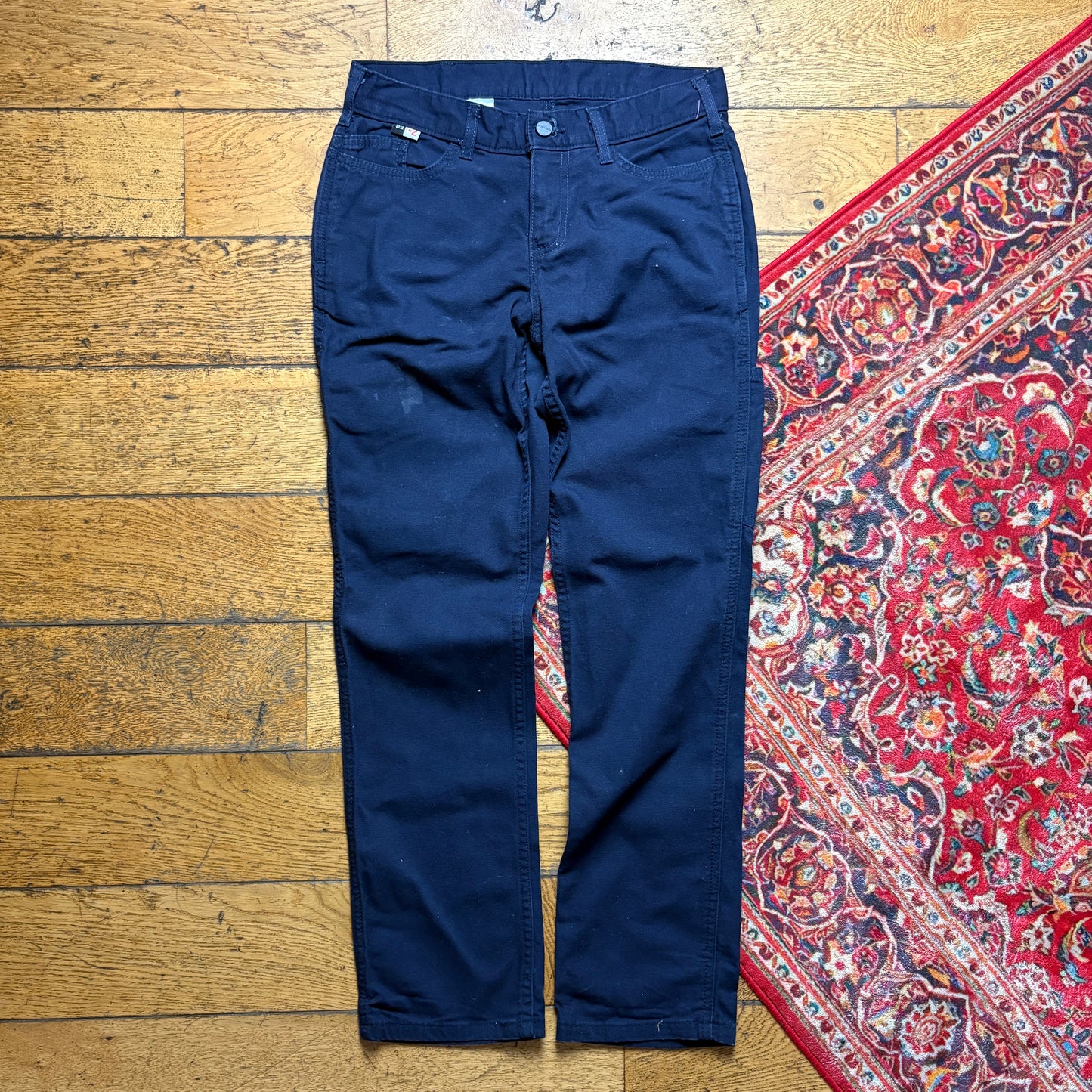 Vintage Carhartt Workwear Carpenter Navy Slim Trousers - 30S