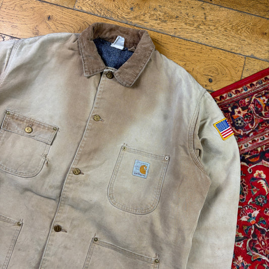 Vintage 1989 Carhartt Brown Michigan Chore Workwear Jacket - XL