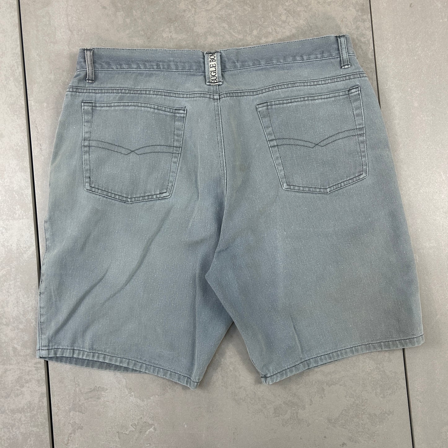 Vintage Bugle Boy Blue Denim Carpenter Baggy Shorts - 38