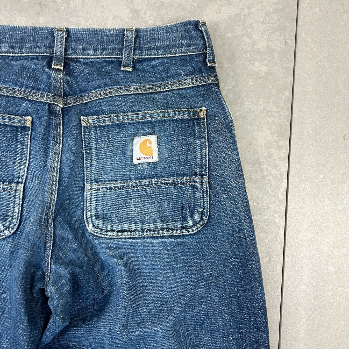 Vintage Carhartt Navy Workwear Carpenter Baggy Jeans - 30