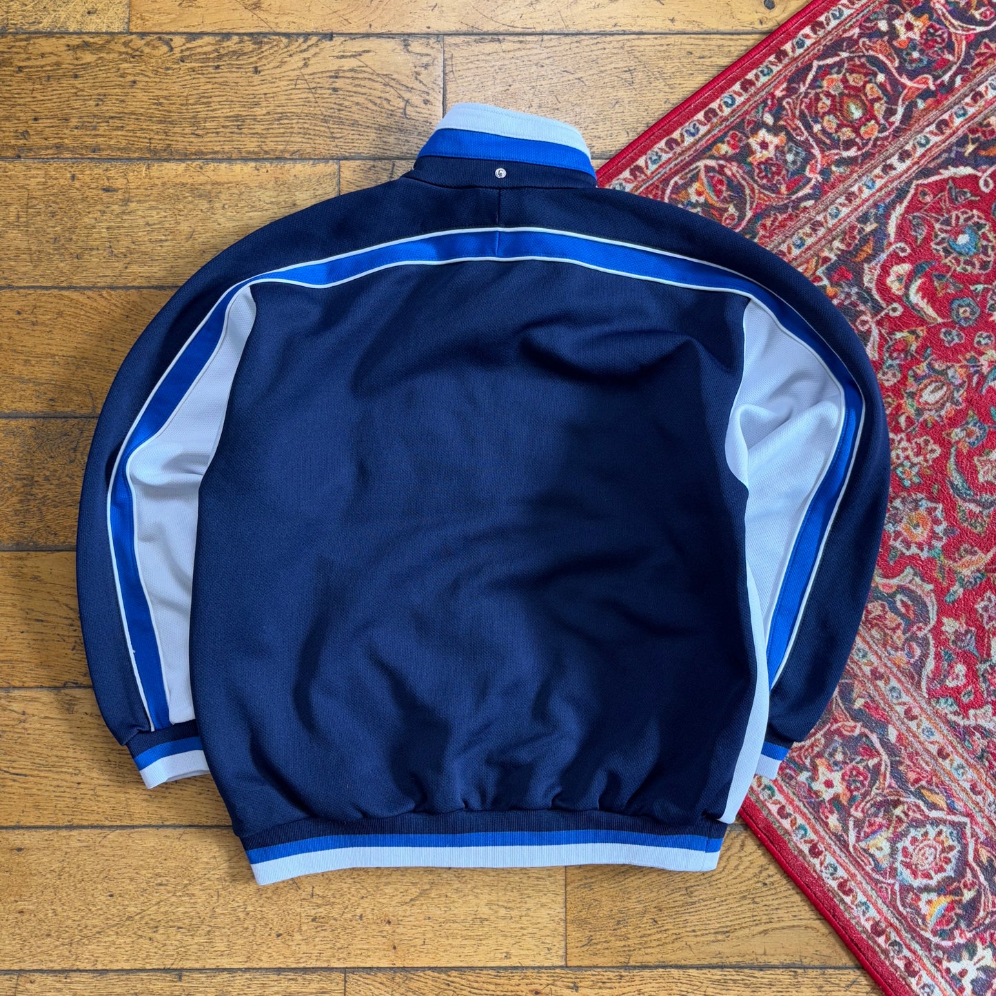 Vintage Reebok White Blue Tracksuit Track Shell Windbreaker Jacket - S