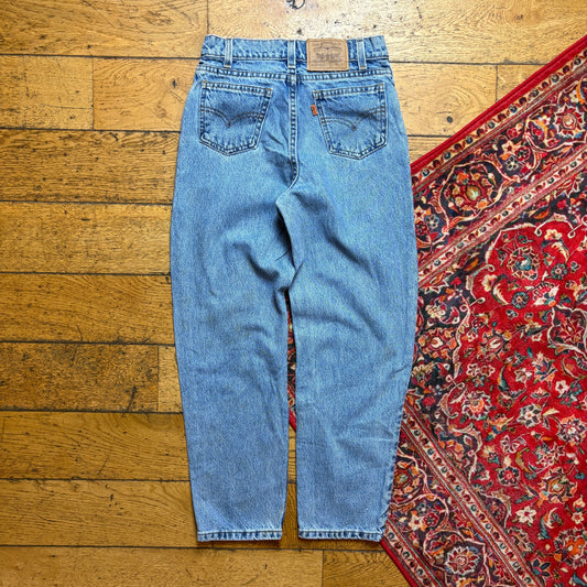 Vintage Levis Womens Orange Tab Tapered Blue Denim Jeans - Size 6