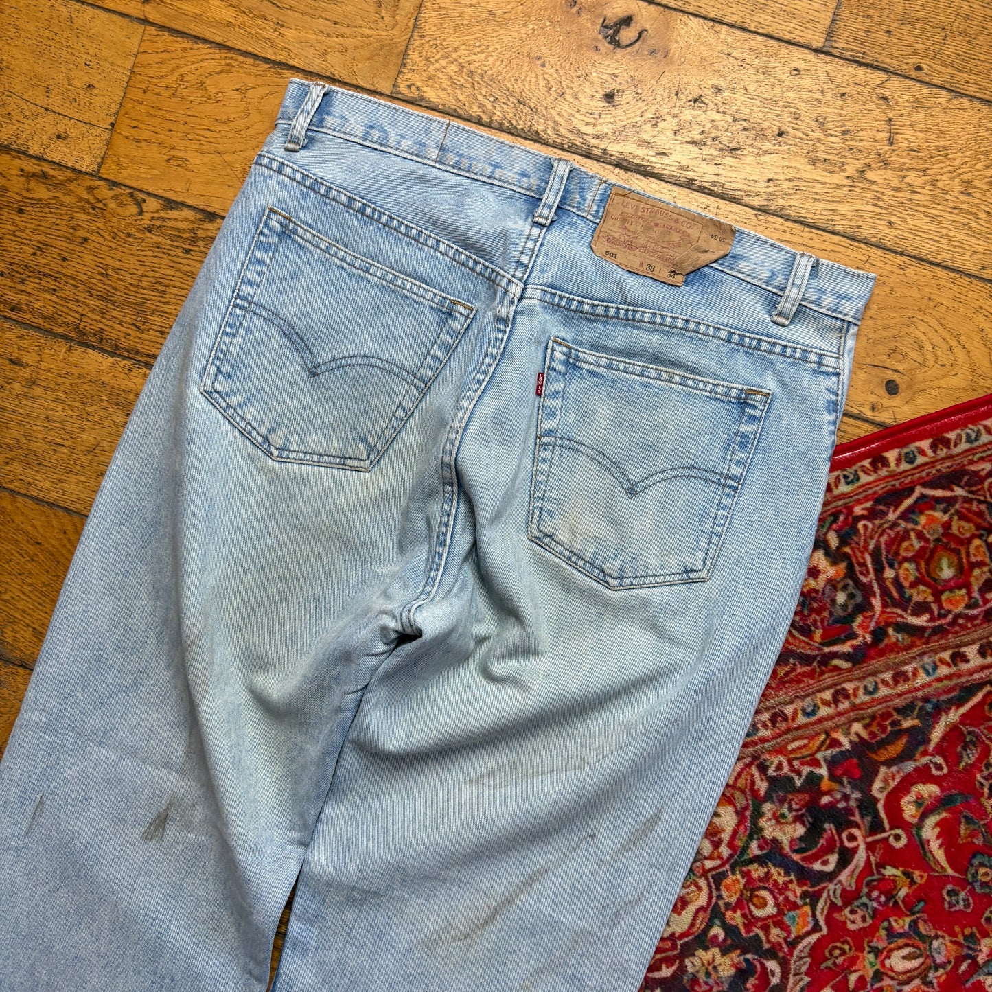Vintage Levis 501 Straight Blue Denim Jeans - 36S