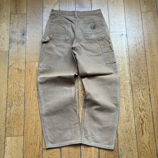 Vintage Carhartt Workwear Carpenter Brown Baggy Trousers - 29